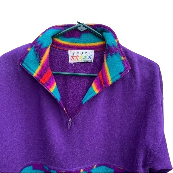 Vintage Carolina Colors Sport Pullover Fleece Jacket - Picture 5 of 7